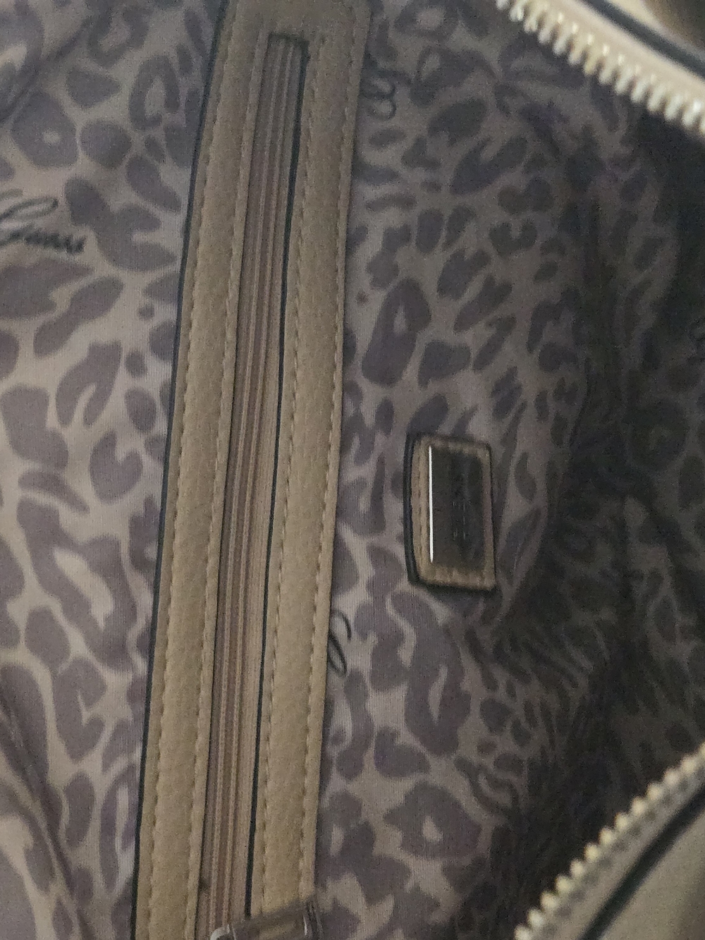 GUESS Taupe Pebbled Leather Tote Bag - Picture 8 of 12